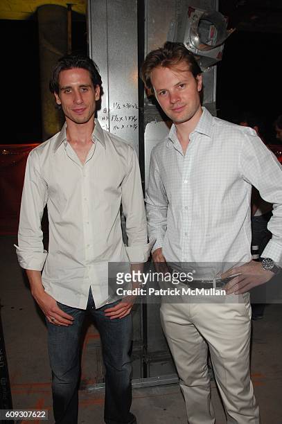 Andrei Karkar and Carl Andreas van der Goltz attend Q MAGAZINE, RIVERHOUSE 1 ROCKEFELLER PARK and NEW YORK ACADEMY OF ART hosts summer rooftop...