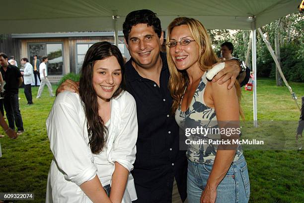 Jenny Lenz, Richard Rubenstein and Dolly Lenz attend ACRIA and BANANA REPUBLIC Host COCKTAILS AT SUNSET at The Home of Ross Bleckner on July 7, 2007...