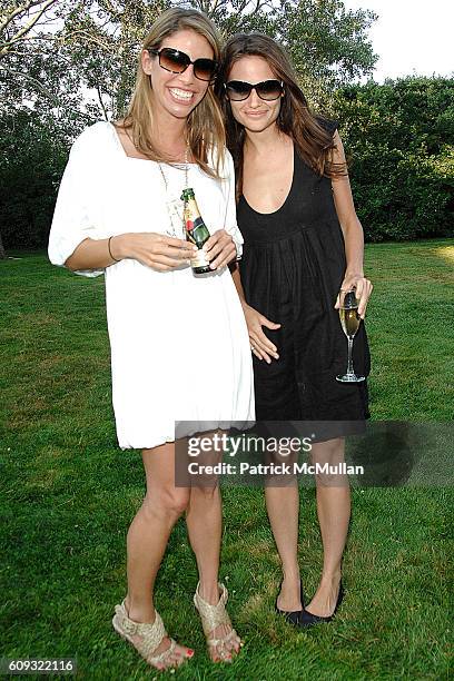 Michelle Hellman and Kristina Ratliff attend ACRIA and BANANA REPUBLIC Host COCKTAILS AT SUNSET at The Home of Ross Bleckner on July 7, 2007 in...