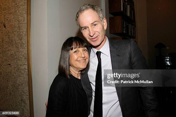 Lisa Robinson and John McEnroe attend John McEnroe and Patty Smyth Host Cocktails to Celebrate ROBERT MOLNAR Fall 2007 Menswear Collection at John...