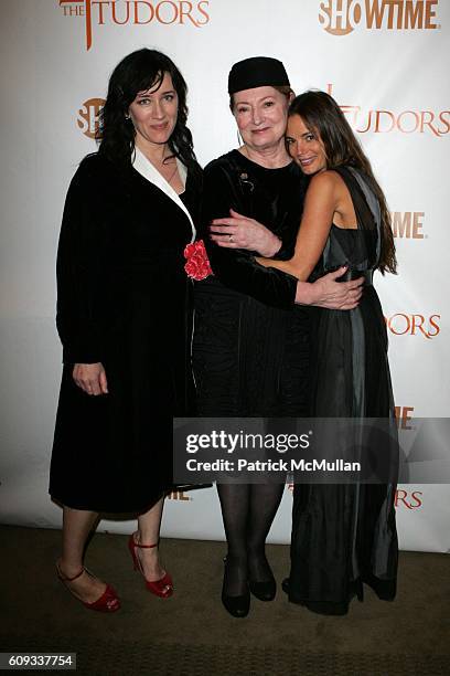 Maria Doyle Kennedy, Joan Bergin and Gabrielle Anwar attend The Premiere of SHOWTIME'S New Series, "THE TUDORS" hosted by SHOWTIME, NERVE, BICARDI...