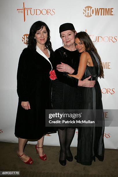 Maria Doyle Kennedy, Joan Bergin and Gabrielle Anwar attend The Premiere of SHOWTIME'S New Series, "THE TUDORS" hosted by SHOWTIME, NERVE, BICARDI...