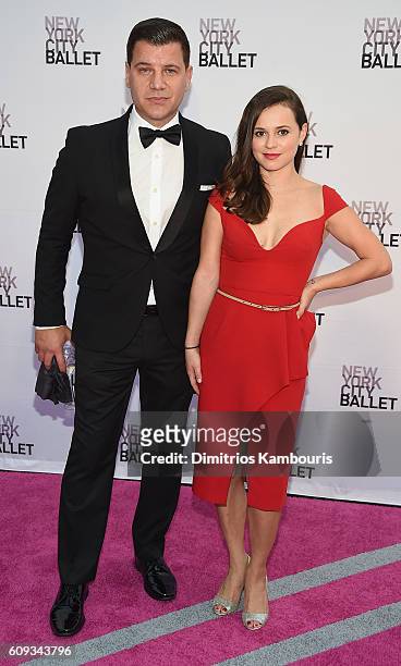 Host Tom Murro and fiqure skater Sasha Cohen attends the New York City Ballet 2016 Fall Gala at David H. Koch Theater at Lincoln Center on September...