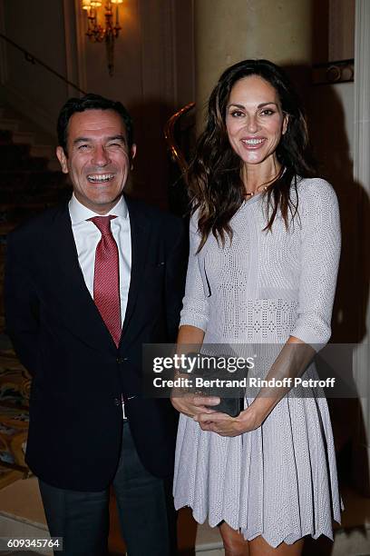 Olivier Josse and Tasha de Vasconcelos attend the Charity Dinner to Benefit 'Claude Pompidou Foundation' following the "Cezanne et Moi" movie...