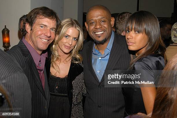 Dennis Quaid, Kimberly Buffington, Forest Whitaker and Keisha Whitaker attend HBO's Annual PRE-GOLDEN GLOBES Reception at Chateau Marmont on January...