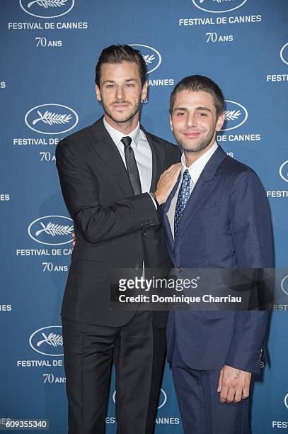 Gaspard Ulliel and Xavier Dolan attend the Cannes Film Festival : 70th Anniversary Party at Palais Des Beaux Arts on September 20, 2016 in Paris,...