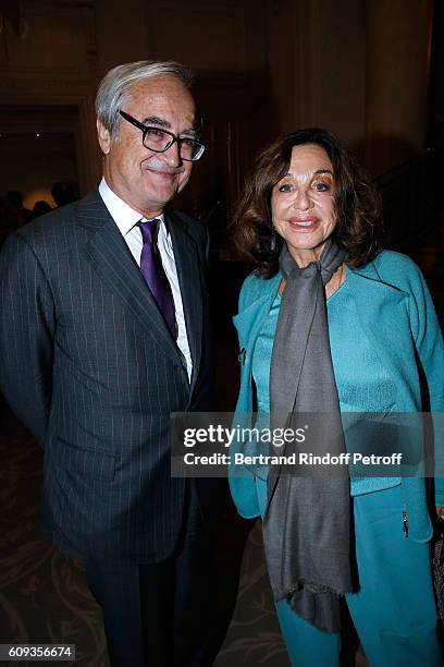 Jean-Pierre de Beaumarchais and Countess Albina du Boisrouvray attend the "Cezanne et Moi" movie Premiere to Benefit 'Claude Pompidou Foundation'....