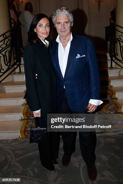 Svetlana Garrel and actor Michael Nouri attend the Charity Dinner to Benefit 'Claude Pompidou Foundation' following the "Cezanne et Moi" movie...