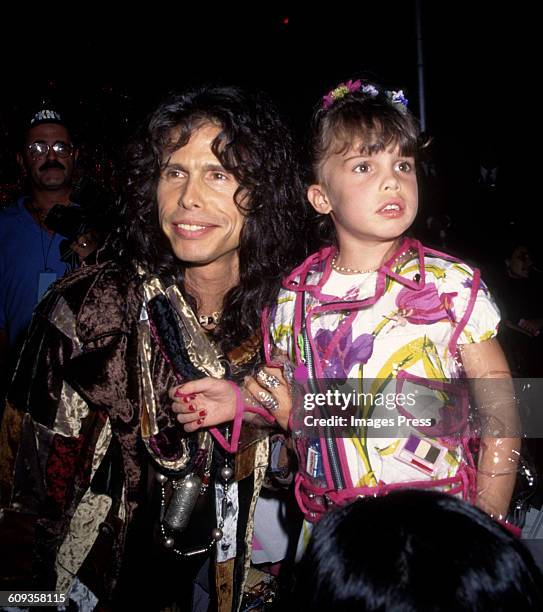 Steven Tyler and daughter Chelsea Tallarico at the Betsey Johnson Spring 1995 runway show circa 1994 in New York City.