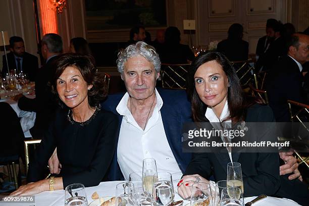 Sylvie Rousseau, actor Michael Nouri and Svetlana Garrel attend the Charity Dinner to Benefit 'Claude Pompidou Foundation' following the "Cezanne et...
