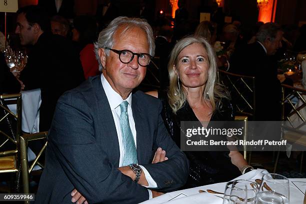 Lawyer Cyrille Niedzielski and Renate Graf attend the Charity Dinner to Benefit 'Claude Pompidou Foundation' following the "Cezanne et Moi" movie...