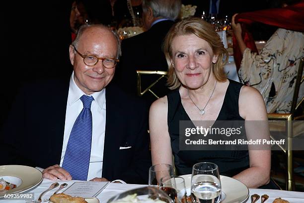 Professor Alain Pompidou and President of Versailles Castle Catherine Pegard attend the Charity Dinner to Benefit 'Claude Pompidou Foundation'...