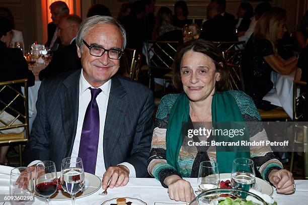 Jean-Pierre de Beaumarchais and Journalist Caroline Pigozzi attend the "Cezanne et Moi" movie Premiere to Benefit 'Claude Pompidou Foundation'. Held...