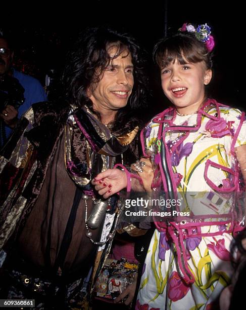 Steven Tyler and daughter Chelsea Tallarico at the Betsey Johnson Spring 1995 runway show circa 1994 in New York City.