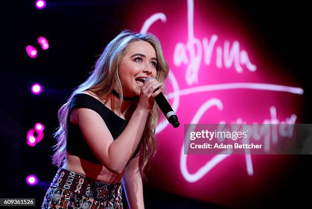 Sabrina Carpenter performs during WE Day Minnesota at Xcel Energy Center on September 20, 2016 in St Paul, Minnesota.