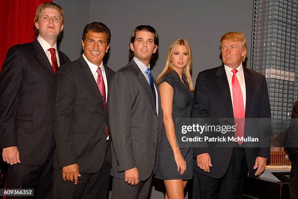 Eric Trump, Tevfik Arif, Donald Trump Jr., Ivanka Trump and Donald Trump attend TRUMP SOHO Press Conference at Trump Soho Construction Site on...