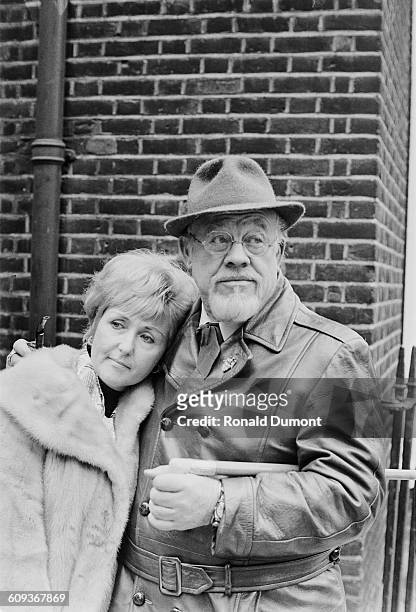 American singer and actor Burl Ives in London, UK, with his fiancee Dorothy Koster, 14th April 1971.