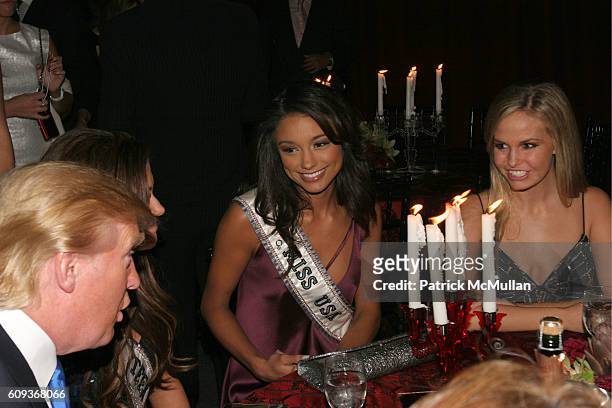 Donald Trump, Miss USA Rachel Smith and Lauren Caitlin Upton attend Trump Soho Hotel Condominium Launch Party at Tribeca Rooftop on September 19,...