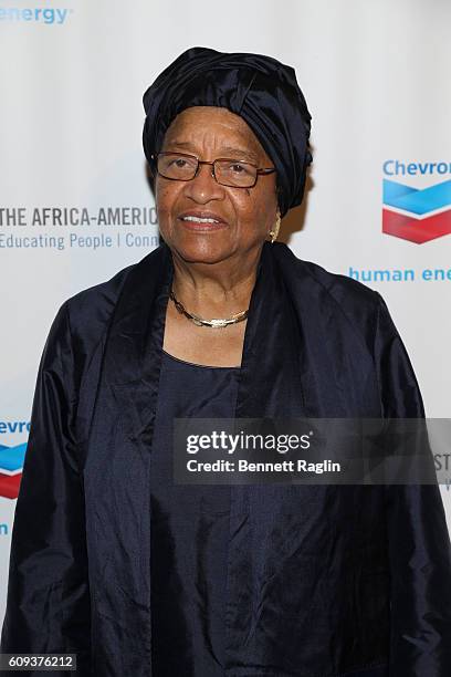 President of Liberia Ellen Johnson Sirleaf attends the Africa-America Institute's 2016 Annual Awards Gala at Cipriani 25 Broadway on September 20,...