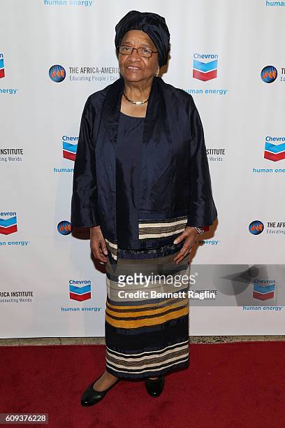 President of Liberia Ellen Johnson Sirleaf attends the Africa-America Institute's 2016 Annual Awards Gala at Cipriani 25 Broadway on September 20,...