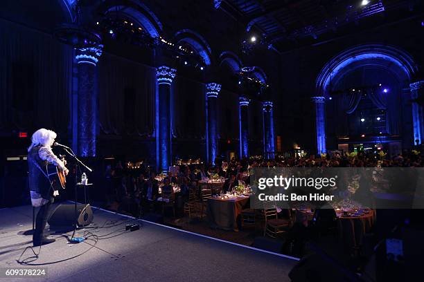 Emmylou Harris performs during 2016 Concordia Summit Awards Dinner at Grand Hyatt New York on September 20, 2016 in New York City.