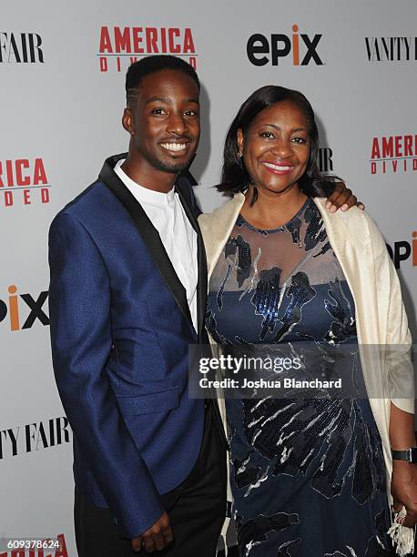 Justin Talley and President/CEO of W.K. Kellogg Foundation La June Montgomery Tabron attend EPIX "America Divided" LA Premiere at Billy Wilder...