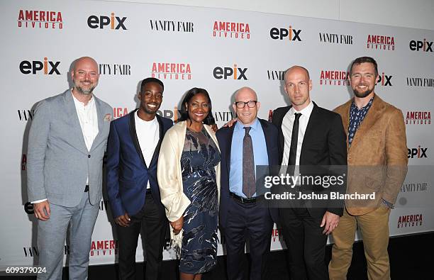 Executive producer Dave O'Connor, Justin Talley and President/CEO of W.K. Kellogg Foundation La June Montgomery Tabron, executive producer Solly...