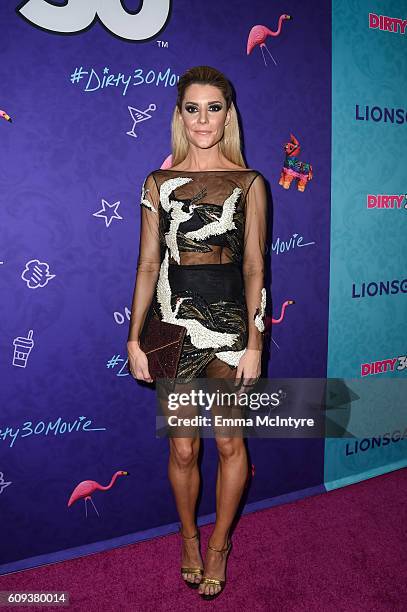 Actress/comedian Grace Helbig arrives at the premiere of Lionsgate's 'Dirty 30' at ArcLight Hollywood on September 20, 2016 in Hollywood, California.