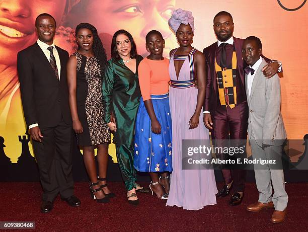 Chess Coach and Director of Sports Outreach in Uganda, Robert Katende, Ugandan national chess champion Phiona Mutesi, Director Mira Nair, actors...