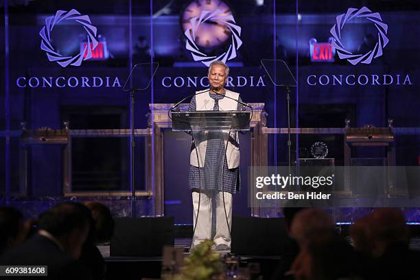 Honoree, Nobel Peace Laureate Professor, Founder of Grameen Bank, Co-Founder and Chairman Yunus Social Business Muhammad Yunus receives the 2016...