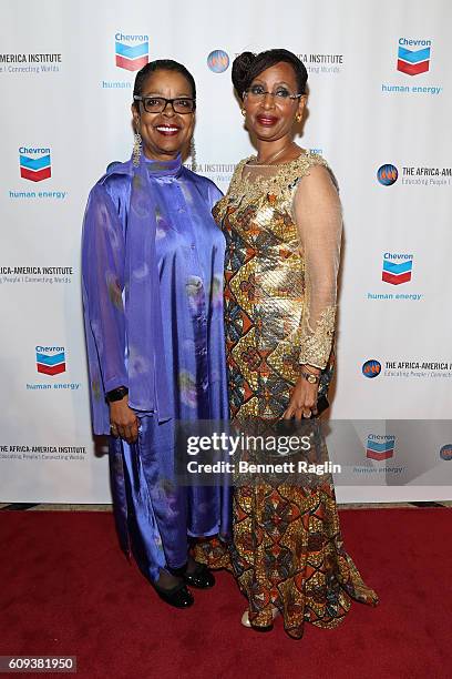 Anne Kabagambe and Oren Whyche-Shaw attend the Africa-America Institute's 2016 Annual Awards Gala at Cipriani 25 Broadway on September 20, 2016 in...