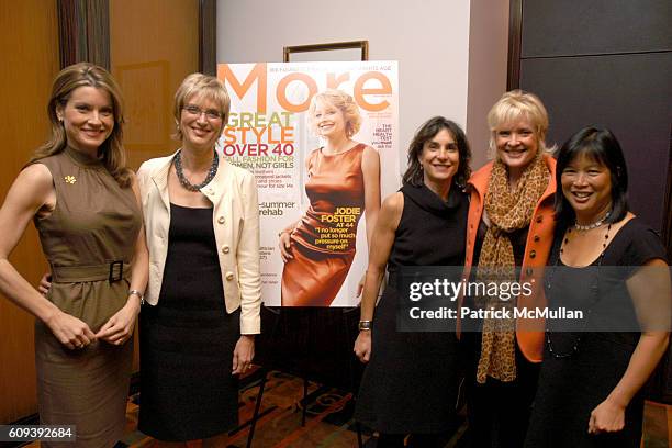 Jodi Applegate, Peggy Northrop, Brenda Saget Darling, Christine Ebersole and Jeannine Shao Collins attend MORE MAGAZINE Luncheon, Portraits Of Style:...