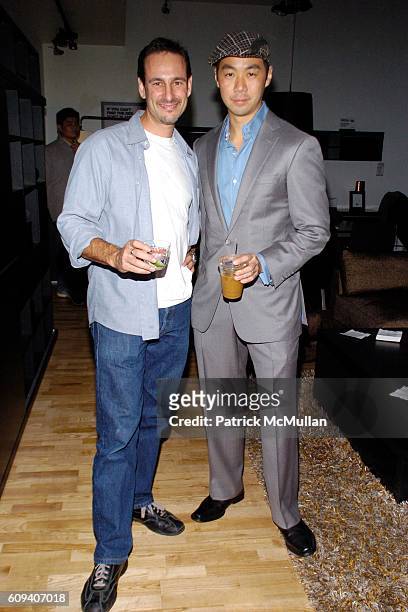 David Schlachet and Shaokao Cheng attend KolDesign/BoConcept 5th Annual Holiday Party at BoConcept on December 11, 2007 in New York City.