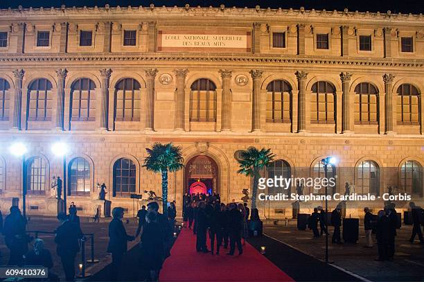 Outside view of the "Ecole Nationale Superieure des Beaux Arts" during the "Cannes Film Festival : 70th Anniversary Party" at Palais Des Beaux Arts...