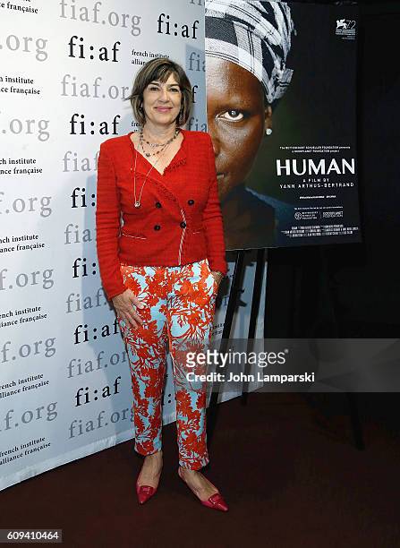 Journalist Christiane Amanpour attends "Human" Special Screening at French Institute Alliance Francaise on September 20, 2016 in New York City.
