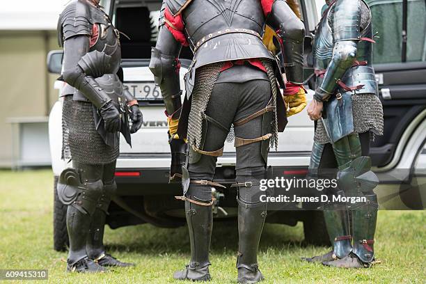 Jousters preparing to rehearse at St Ives Showground on September 21, 2016 in Sydney, Australia. The Fox Sports International Jousting Championships...