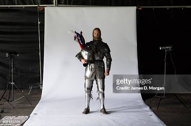 Jouster poses for a photo shoot at St Ives Showground on September 21, 2016 in Sydney, Australia. The Fox Sports International Jousting Championships...