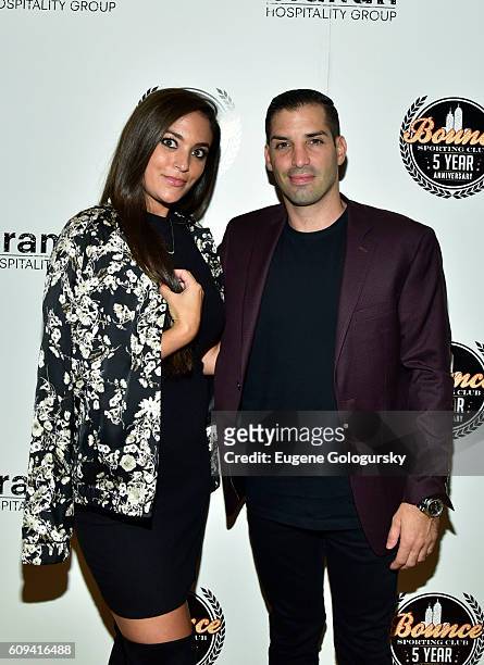 Sammi Giancola and Cole Bernard attend the Bounce Sporting Club Celebrates Its 5th Anniversary at Bounce Sporting Club on September 20, 2016 in New...