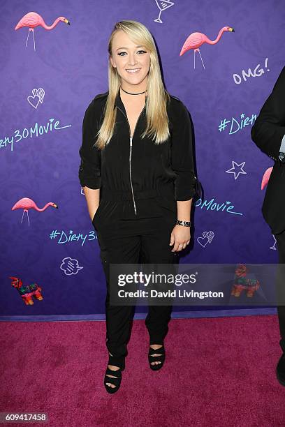 Writer Meghan McCarthy arrives at the Premiere of Lionsgate's "Dirty 30" at the ArcLight Hollywood on September 20, 2016 in Hollywood, California.