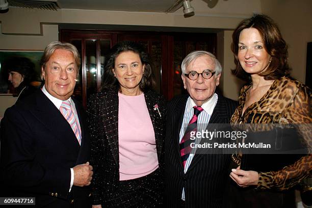 Arnold Scaasi, Sharon Hoge, Dominick Dunne and Katherine Bryan attend LITERACY PARTNERS Launches "An Evening of Readings" May Gala Kickoff Reception...