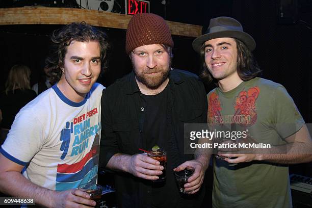 Marco Meneghin, Jason Kanakis and Eric Robinson attend BLUHAMMOCK MUSIC Presents CARY BROTHERS Private Showcase at The Box on June 4, 2007 in New...