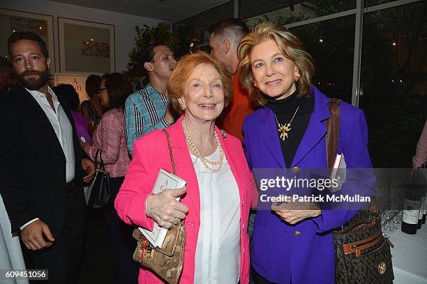 Joan Benny and Maria Cooper Janis attend the Cocktail Reception at Michael's for Tony Cointreau's New Book "A Gift of Love" at Michael's Restaurant...