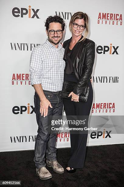 Abrams and Katie McGrath attend the Premiere Of Epix's "America Divided" at Billy Wilder Theater at The Hammer Museum on September 20, 2016 in...