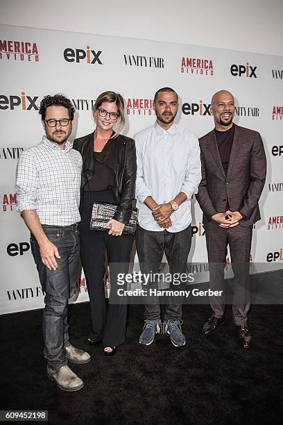 Abrams, Katie McGrath, Jesse Williams and Common attend the Premiere Of Epix's "America Divided" at Billy Wilder Theater at The Hammer Museum on...