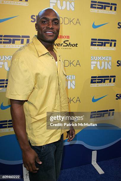 Amani Toomer attends ESPN THE MAGAZINE's SUMMER FUN Hosted by TAYE DIGGS and LAILA ALI at Chelsea Piers on June 6, 2007 in New York City.