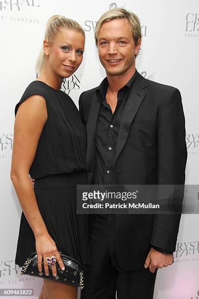 Caroline Langes-Swarovski and Markus Langes-Swarovski attend Swarovski CFDA Nominee & Honoree Dinner at Top of the Rock at Rockefeller Center on June...