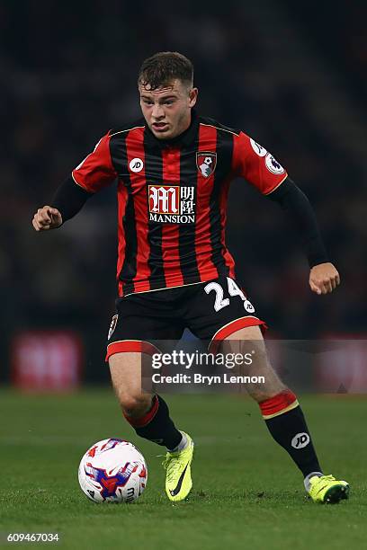 Ryan Fraser of Bournemouth AFC in action during the EFL Cup third round match between AFC Bournemouth and Preston North End at Goldsands Stadium on...