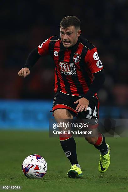 Ryan Fraser of Bournemouth AFC in action during the EFL Cup third round match between AFC Bournemouth and Preston North End at Goldsands Stadium on...