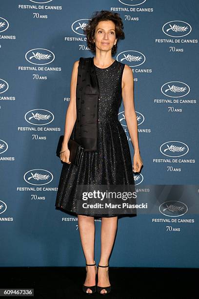 French minister of Culture Audrey Azoulay attends the 'Cannes Film Festival 70th anniversary' Party at Palais Des Beaux Arts on September 20, 2016 in...