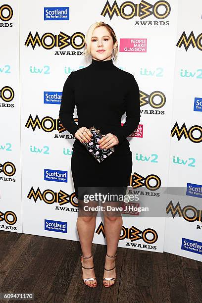 Katy B attends the MOBO Awards Nomination Launch at Ronnie Scott's Jazz Club on September 21, 2016 in London, England.